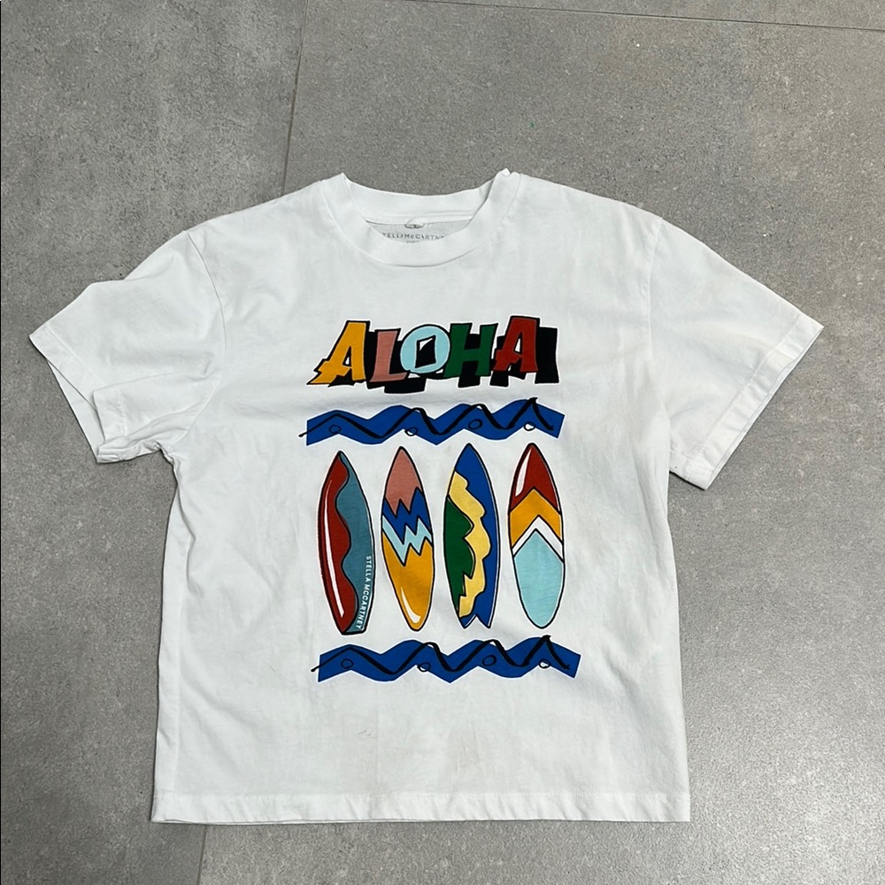 Stella McCartney White and Red Short Sleeve Tee